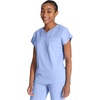 image:imageCherokee Atmos V Neck Womens Scrub Tops Dolman Sleeves 3 PocketsBlissful Sky