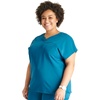 image:imageCherokee Atmos V Neck Womens Scrub Tops Dolman Sleeves 3 PocketsCaribbean Blue