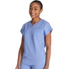 image:imageCherokee Atmos V Neck Womens Scrub Tops Dolman Sleeves 3 PocketsCiel