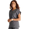 image:imageCherokee Atmos V Neck Womens Scrub Tops Dolman Sleeves 3 PocketsPewter