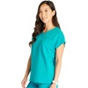 image:imageCherokee Atmos V Neck Womens Scrub Tops Dolman Sleeves 3 PocketsTeal Blue