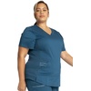 image:imageCherokee Revolution Scrub Top for Women VNeck 2 Pockets Classic FitCaribbean Blue