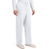 image:imageCherokee Scrub Pants for Men Cargo Nursing Bottom with Zip Fly 7 Pockets Elastic Waist amp 2Way Stretch Fabric  4243White