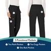 image:imageCherokee Scrub Pants for Women Mid Rise Flare Yoga Scrubs Pant 2Way Stretch Drawstring Medical Bottoms 5 PocketsWW120Black