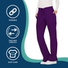image:imageCherokee Scrub Pants for Women Mid Rise Flare Yoga Scrubs Pant 2Way Stretch Drawstring Medical Bottoms 5 PocketsWW120Eggplant