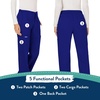 image:imageCherokee Scrub Pants for Women Mid Rise Flare Yoga Scrubs Pant 2Way Stretch Drawstring Medical Bottoms 5 PocketsWW120Galaxy Blue