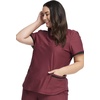 image:imageCherokee Scrub Top Women VNeck Classic Fit 2 Pocket Form Medical ScrubsCabernet