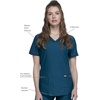 image:imageCherokee Scrub Top Women VNeck Classic Fit 2 Pocket Form Medical ScrubsCaribbean Blue
