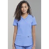 image:imageCherokee Scrub Top Women VNeck Classic Fit 2 Pocket Form Medical ScrubsCiel Blue
