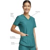 image:imageCherokee Scrub Top Women VNeck Classic Fit 2 Pocket Form Medical ScrubsHunter Green
