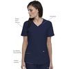 image:imageCherokee Scrub Top Women VNeck Classic Fit 2 Pocket Form Medical ScrubsNavy