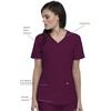 image:imageCherokee Scrub Top Women VNeck Classic Fit 2 Pocket Form Medical ScrubsWine