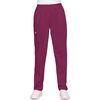 image:imageCherokee Scrubs for Women Cargo Pant Natural Rise Tapered PullOn Bottom with 4 Pockets  Fade Resistant Fabric  4200Wine