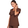 image:imageCherokee WW Core Stretch Scrub Tops Women VNeck 3 PocketsChocolate