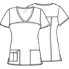 image:imageCherokee WW Core Stretch Scrub Tops Women VNeck 3 PocketsChocolate