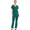 image:imageCherokee WW Core Stretch Scrub Tops Women VNeck 3 PocketsHunter Green