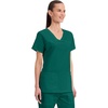 image:imageCherokee WW Core Stretch Scrub Tops Women VNeck 3 PocketsHunter Green