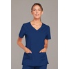 image:imageCherokee WW Core Stretch Scrub Tops Women VNeck 3 PocketsNavy