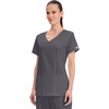 image:imageCherokee WW Core Stretch Scrub Tops Women VNeck 3 PocketsPewter