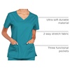image:imageCherokee WW Core Stretch Scrub Tops Women VNeck 3 PocketsTeal Blue