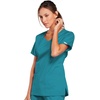 image:imageCherokee WW Core Stretch Scrub Tops Women VNeck 3 PocketsTeal Blue