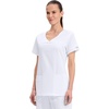 image:imageCherokee WW Core Stretch Scrub Tops Women VNeck 3 PocketsWhite