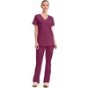 image:imageCherokee WW Core Stretch Scrub Tops Women VNeck 3 PocketsWine