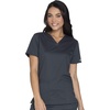 image:imageCherokee WW Core Stretch Womens Scrubs Top VNeck 2 Way Medical Scrub TopPewter