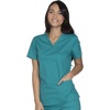 image:imageCherokee WW Core Stretch Womens Scrubs Top VNeck 2 Way Medical Scrub TopTeal Blue