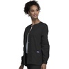 image:imageCherokee WW Originals Scrubs Jacket for Women Snap Front 3 PocketsBlack