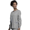 image:imageCherokee WW Originals Scrubs Jacket for Women Snap Front 3 PocketsGray