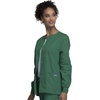 image:imageCherokee WW Originals Scrubs Jacket for Women Snap Front 3 PocketsHunter Green