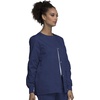 image:imageCherokee WW Originals Scrubs Jacket for Women Snap Front 3 PocketsNavy