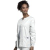 image:imageCherokee WW Originals Scrubs Jacket for Women Snap Front 3 PocketsWhite