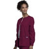 image:imageCherokee WW Originals Scrubs Jacket for Women Snap Front 3 PocketsWine