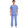 image:imageCherokee WW Professionals Mens VNeck Scrub Top 4 Pockets Medical ShirtCiel Blue