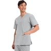 image:imageCherokee WW Professionals Mens VNeck Scrub Top 4 Pockets Medical ShirtGrey