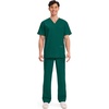 image:imageCherokee WW Professionals Mens VNeck Scrub Top 4 Pockets Medical ShirtHunter Green