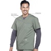 image:imageCherokee WW Professionals Mens VNeck Scrub Top 4 Pockets Medical ShirtOlive