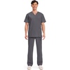 image:imageCherokee WW Professionals Mens VNeck Scrub Top 4 Pockets Medical ShirtPewter
