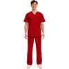 image:imageCherokee WW Professionals Mens VNeck Scrub Top 4 Pockets Medical ShirtRed