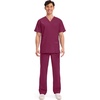 image:imageCherokee WW Professionals Mens VNeck Scrub Top 4 Pockets Medical ShirtWine