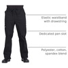 image:imageCherokee WW Professionals Scrubs for Men Tapered Leg Cargo Scrub PantsBlack