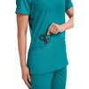 image:imageCherokee WW Revolution Medical Womens Scrub Top VNeck 3Pocket ScrubsTeal Blue