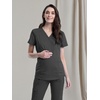 image:imageCherokee WW Revolution Mock Wrap Maternity Scrub Top 2Way StretchPewter