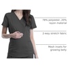 image:imageCherokee WW Revolution Mock Wrap Maternity Scrub Top 2Way StretchPewter