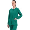 image:imageCherokee WW Revolution Scrub Jackets for Woman Snap Front Nurse JacketHunter Green