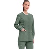image:imageCherokee WW Revolution Scrub Jackets for Woman Snap Front Nurse JacketOlive