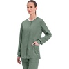 image:imageCherokee WW Revolution Scrub Jackets for Woman Snap Front Nurse JacketOlive