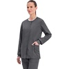 image:imageCherokee WW Revolution Scrub Jackets for Woman Snap Front Nurse JacketPewter
